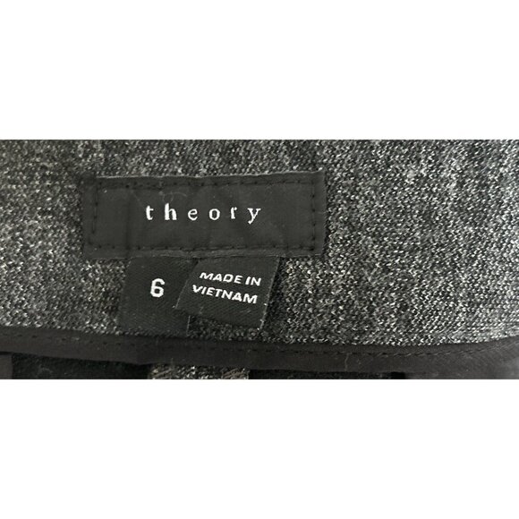 Theory Gray Slim-Fit Womens Trousers Size 6 Stretch Blend Fabric Made In Vietnam - Picture 3 of 8